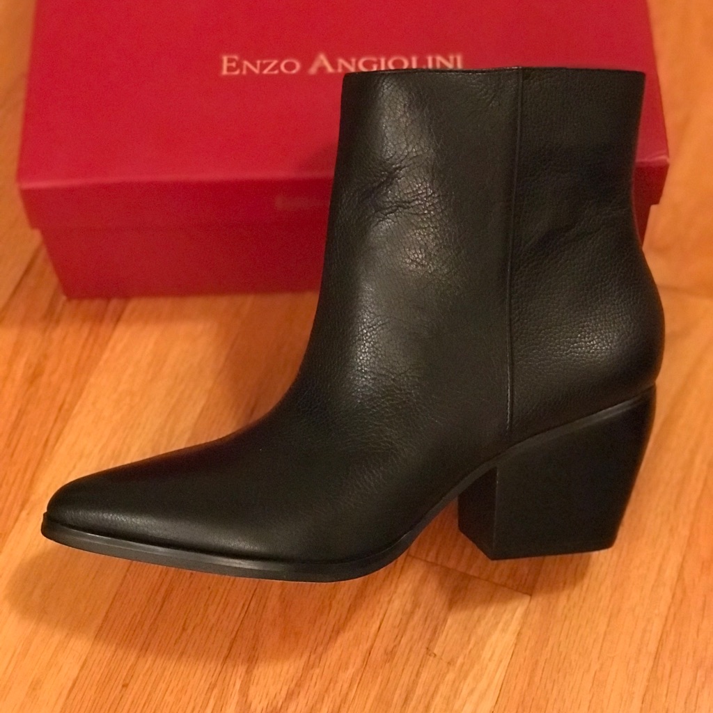 New! Enzo Angiolina Mabbin Black Leather Bootie Nwt